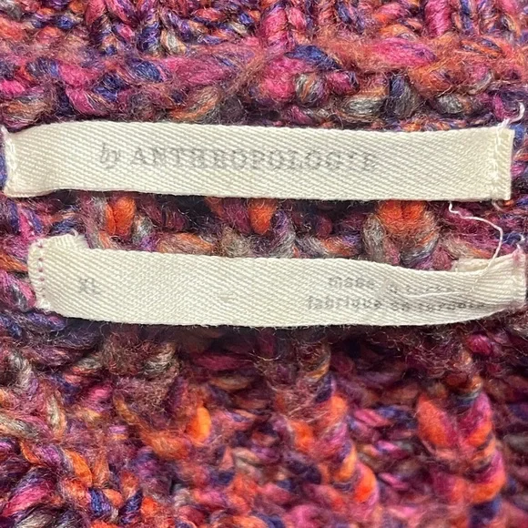Anthropologie pink marled crewneck sweater xl - Picture 4 of 8